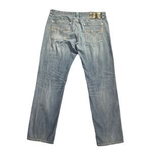 Rock & Roll Cowboy Revolver Jeans Men’s 38x33 Distressed Slim Straight